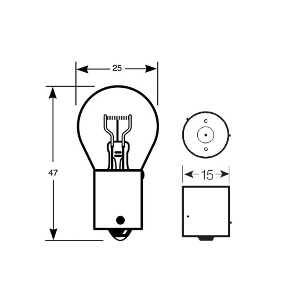 1 AMPOULE 12V 21W BAW15S ROUGE (BOITE) RING z