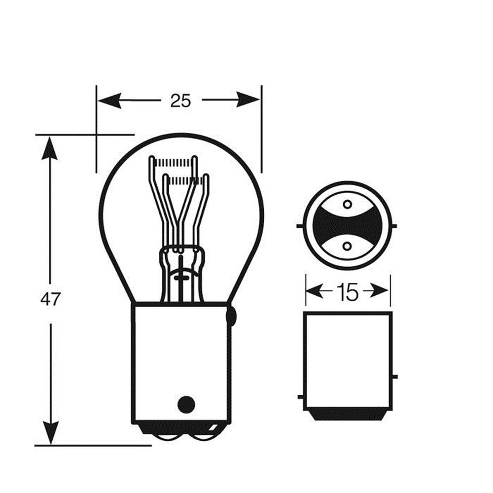 1 AMPOULE 12V 21/5W OSP BAY15D (BOITE) (POUR BU180) RING