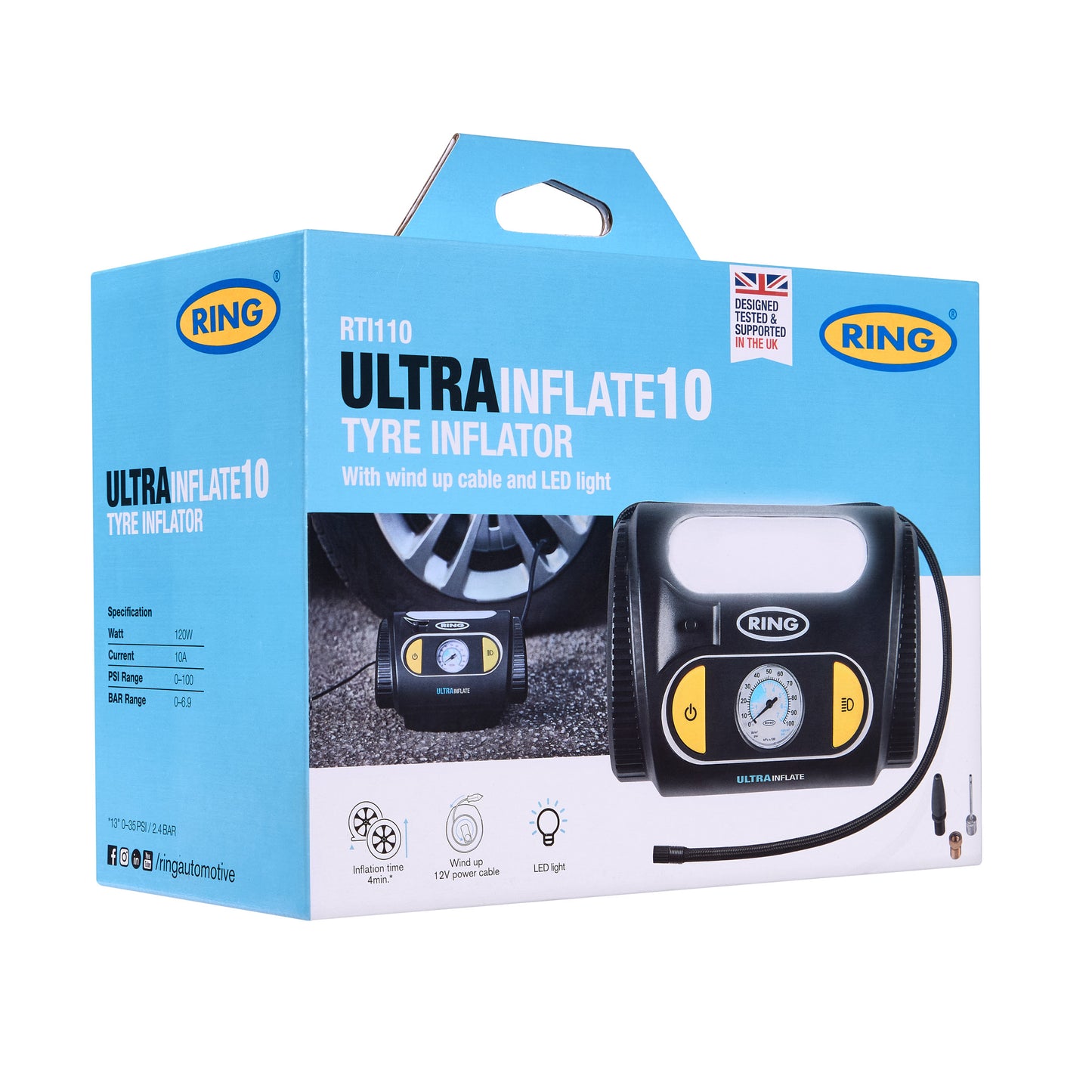 COMPRESSEUR D'AIR ANALOGIQUE 12V RING