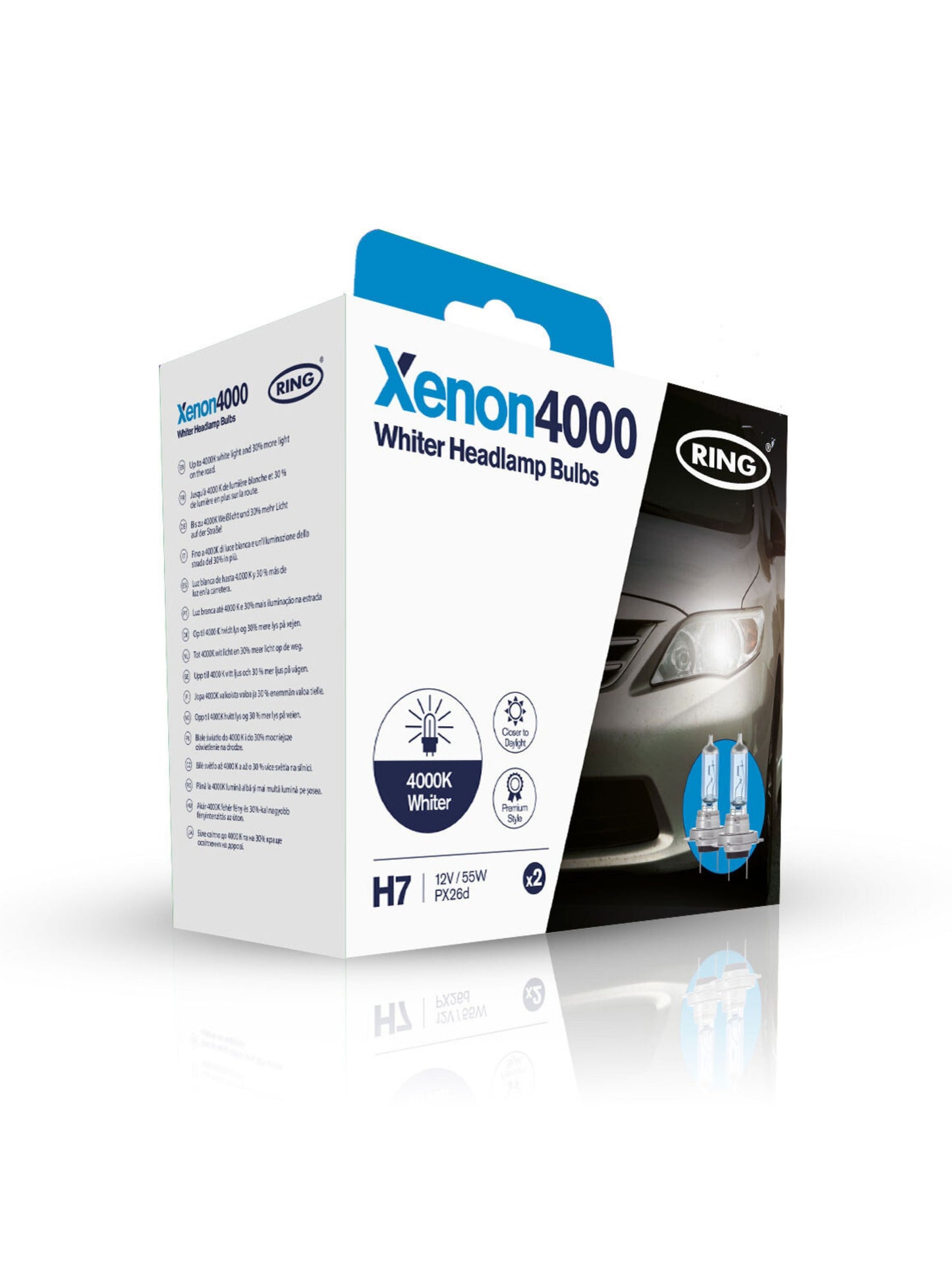 2 AMPOULES H7 12V 55W PX26D XENON4000 (BLISTER) RING