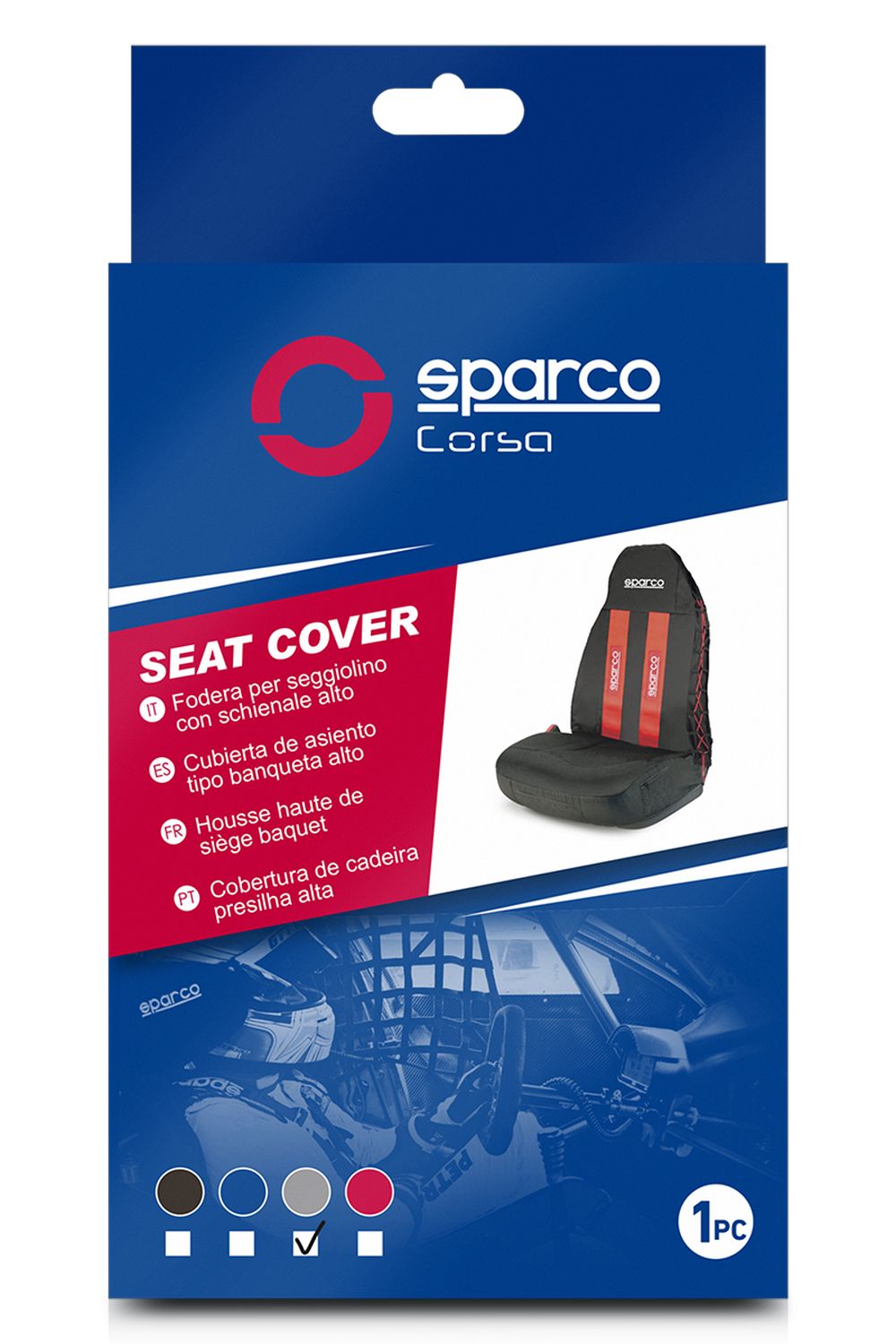 1 COUVRE SIEGE SPARCO NOIR/GRIS