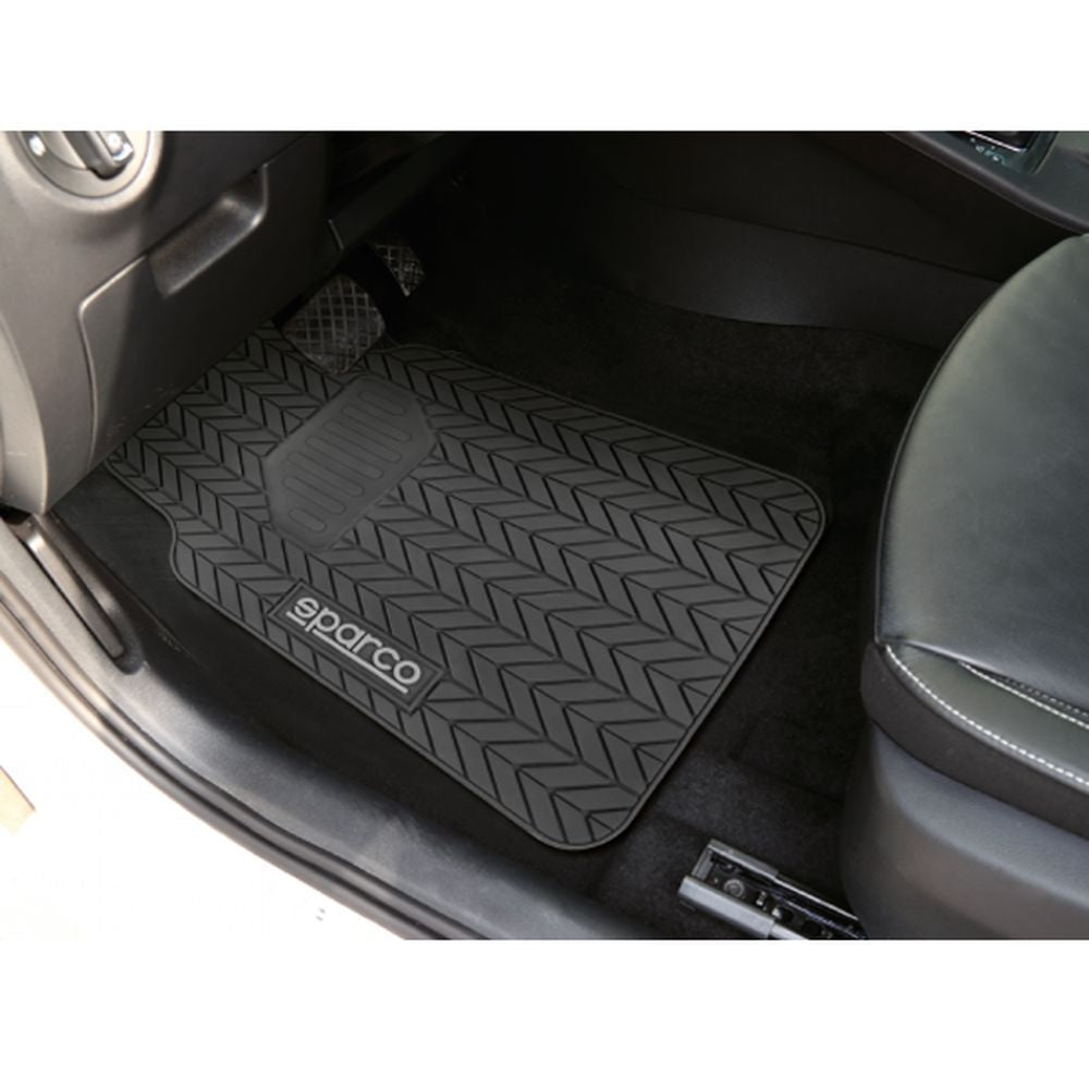 4 TAPIS DE SOL PVC NOIRS SPARCO (3 PARTIES)