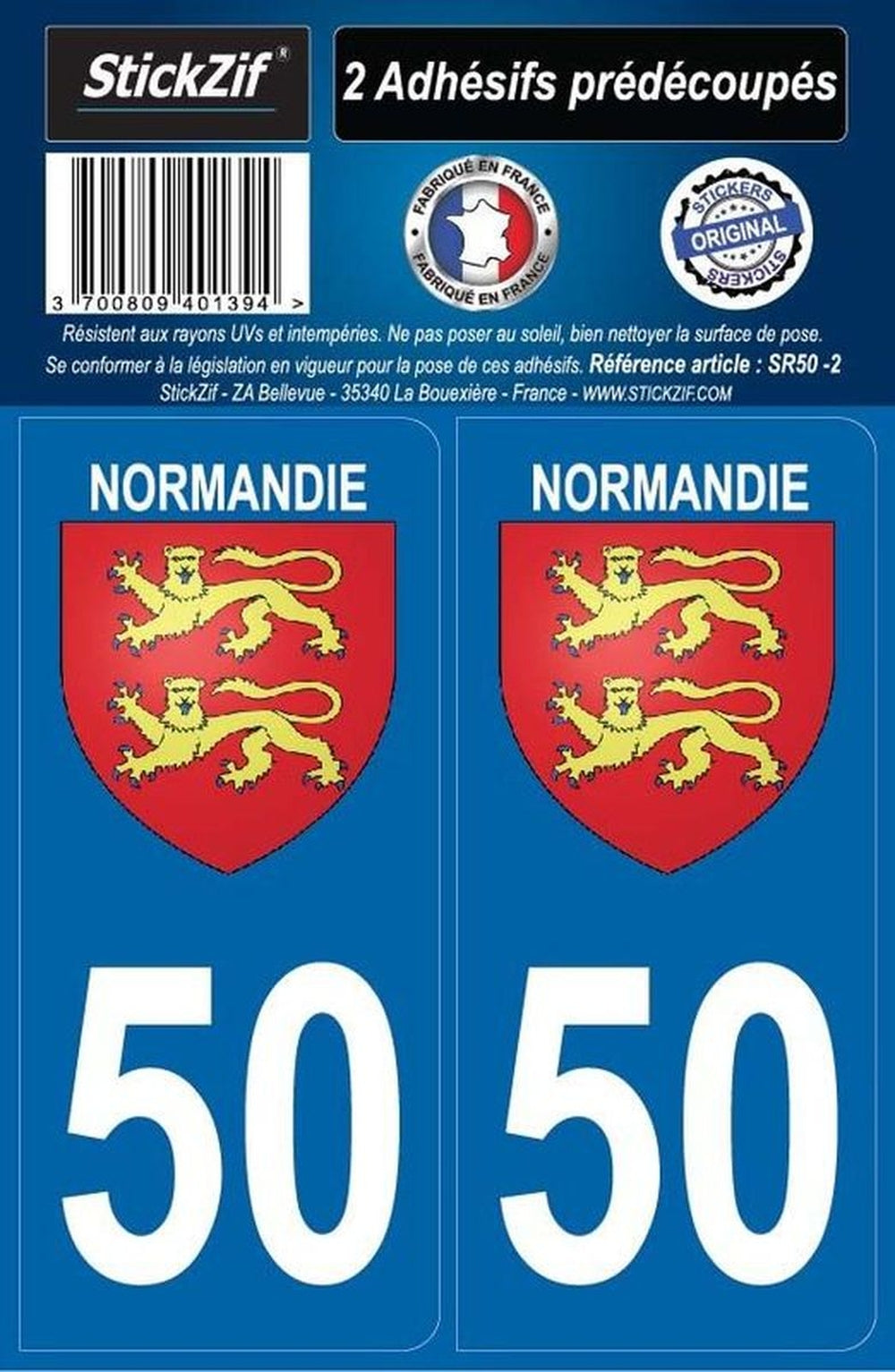 Adesivo Targa Moto 50 Con Stemma Normandie – Prodotto In Francia, Resistente UV