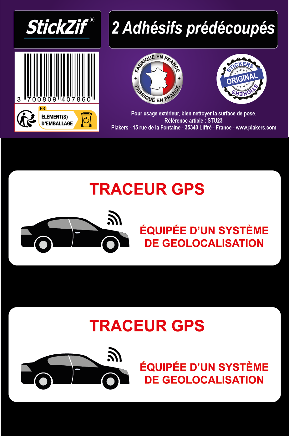 AUTOCOLLANT "TRACEUR GPS" X 2