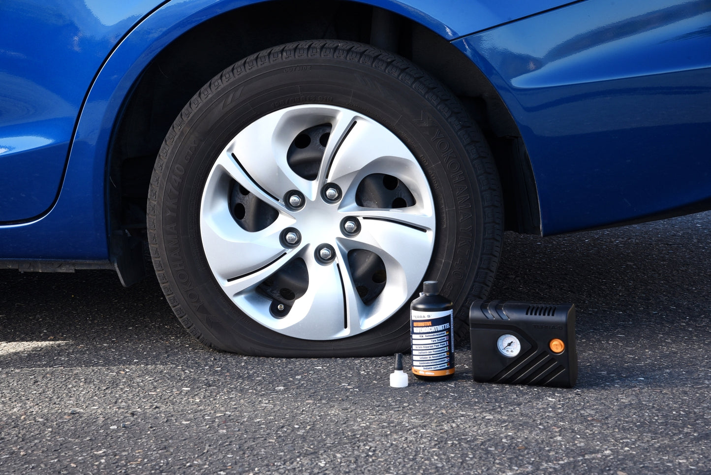 MOBIL KIT ANTI-CREVAISON COMPRESSEUR + BOUTEILLE SOUPLE 450ML TERRA S