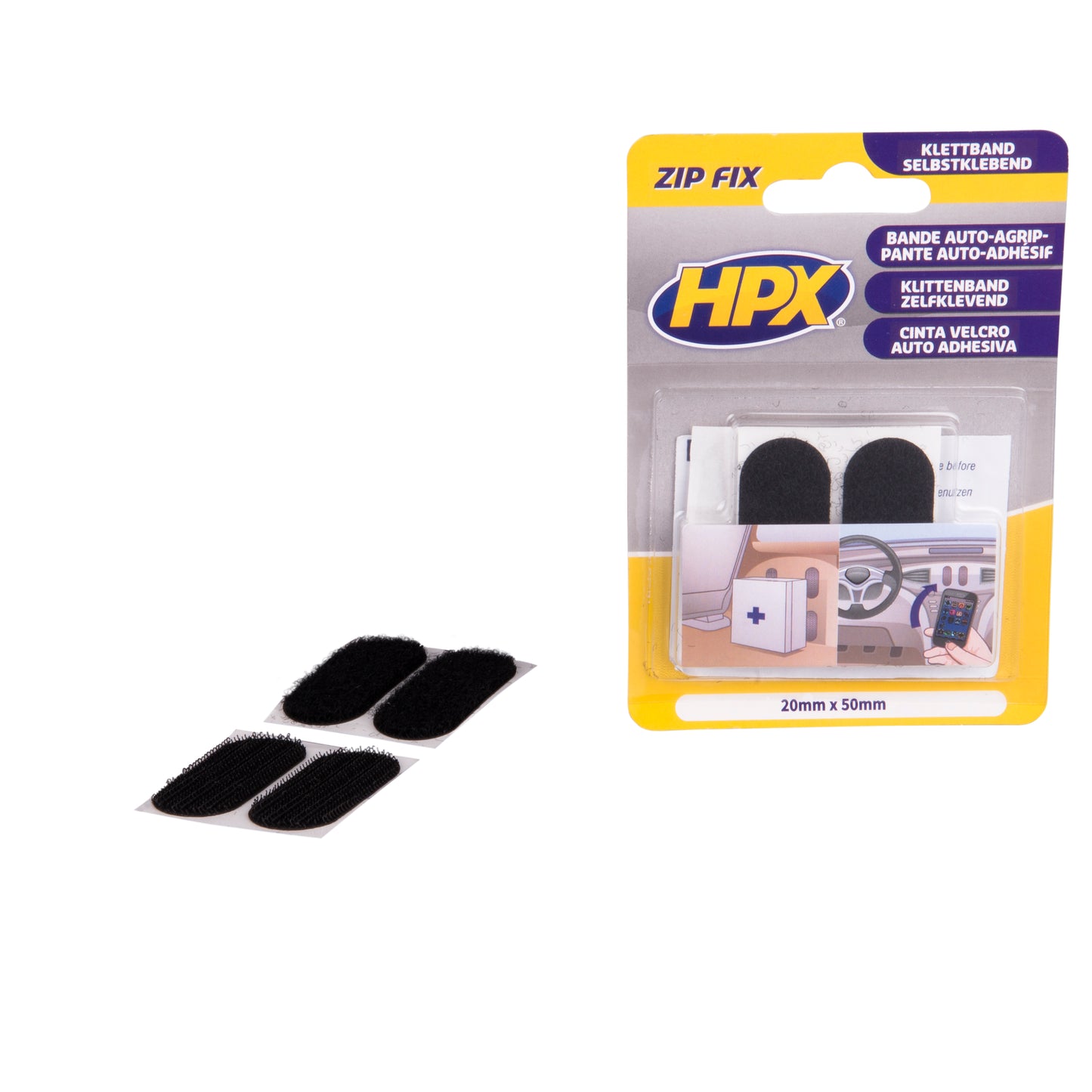 PADS ADHÉSIFS AUTO-GRIPPANT ZIP FIX - 20MM X 50MM HPX