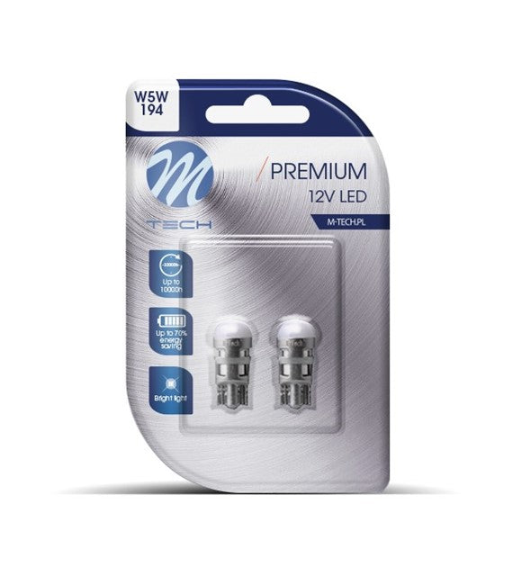 2 AMPOULES LED W5W 6500K 12V MTECH (BLISTER) PREMIUM MTECH