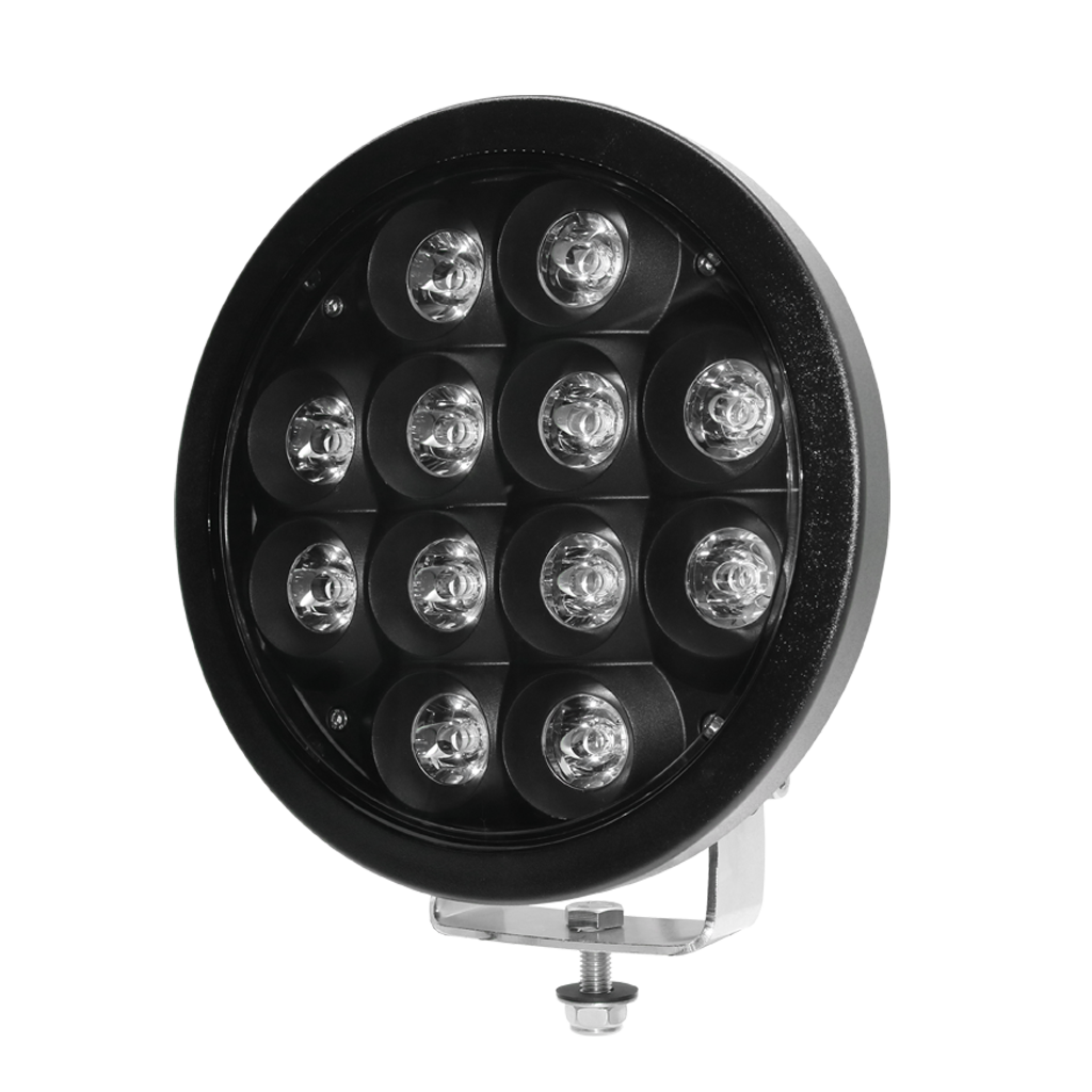 PROJECTEUR LONGUE PORTEE LED CREE ROND - 72W 12-32V NOIR 23CM