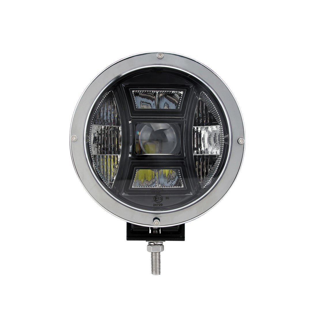 PROJECTEUR LONGUE PORTEE LED CREE ROND 70W, 2GEN., CHROME, 220mm