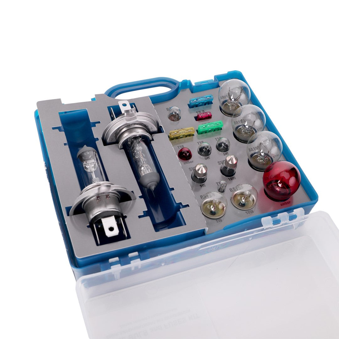 GRAND COFFRET D'AMPOULES DE SECOURS 12V 19 PIECES DONT 2XH4 MTECH