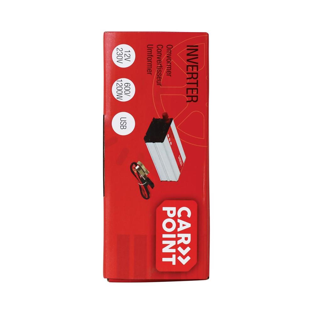 CONVERTISSEUR 12/230V 600W AVEC PINCES CROCO