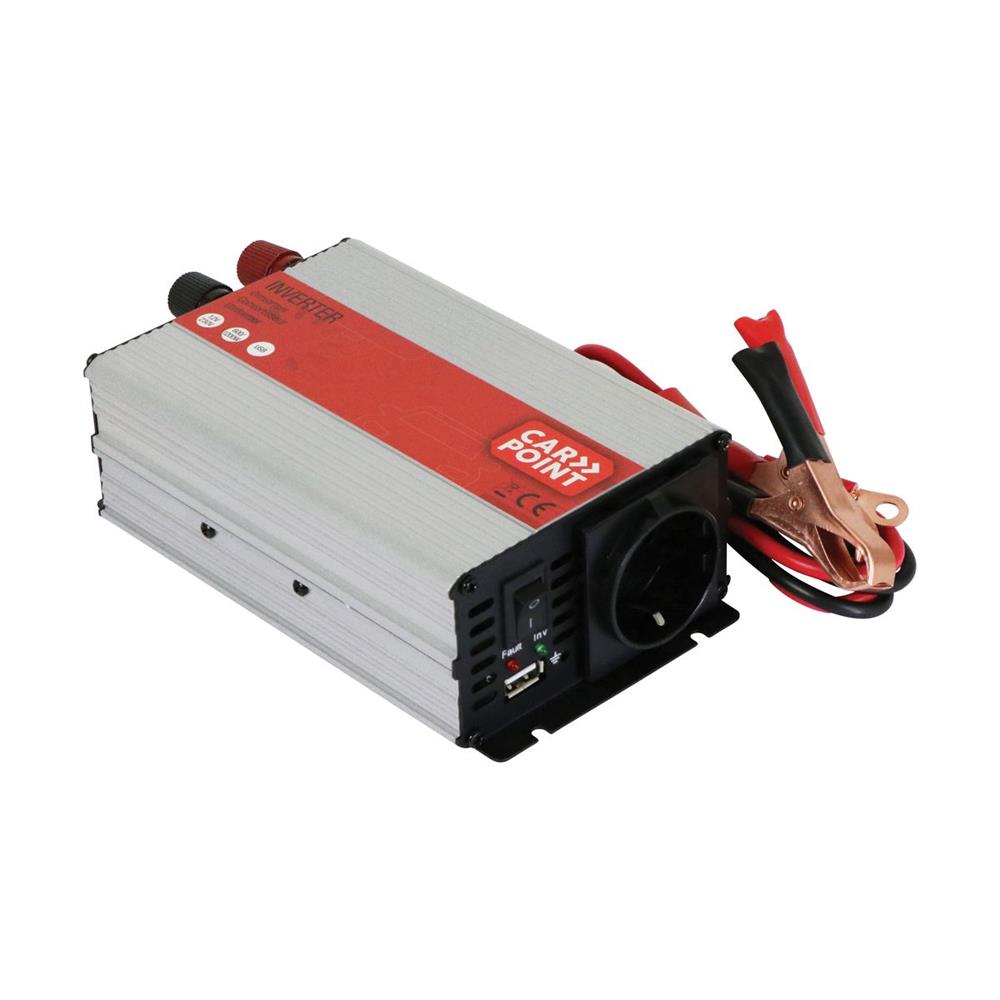 CONVERTISSEUR 12/230V 600W AVEC PINCES CROCO