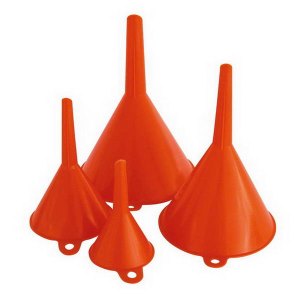 JEU DE 4 ENTONNOIRS POLYETHYLENE ORANGE PRESSOL Ø 50/75/100/120MM