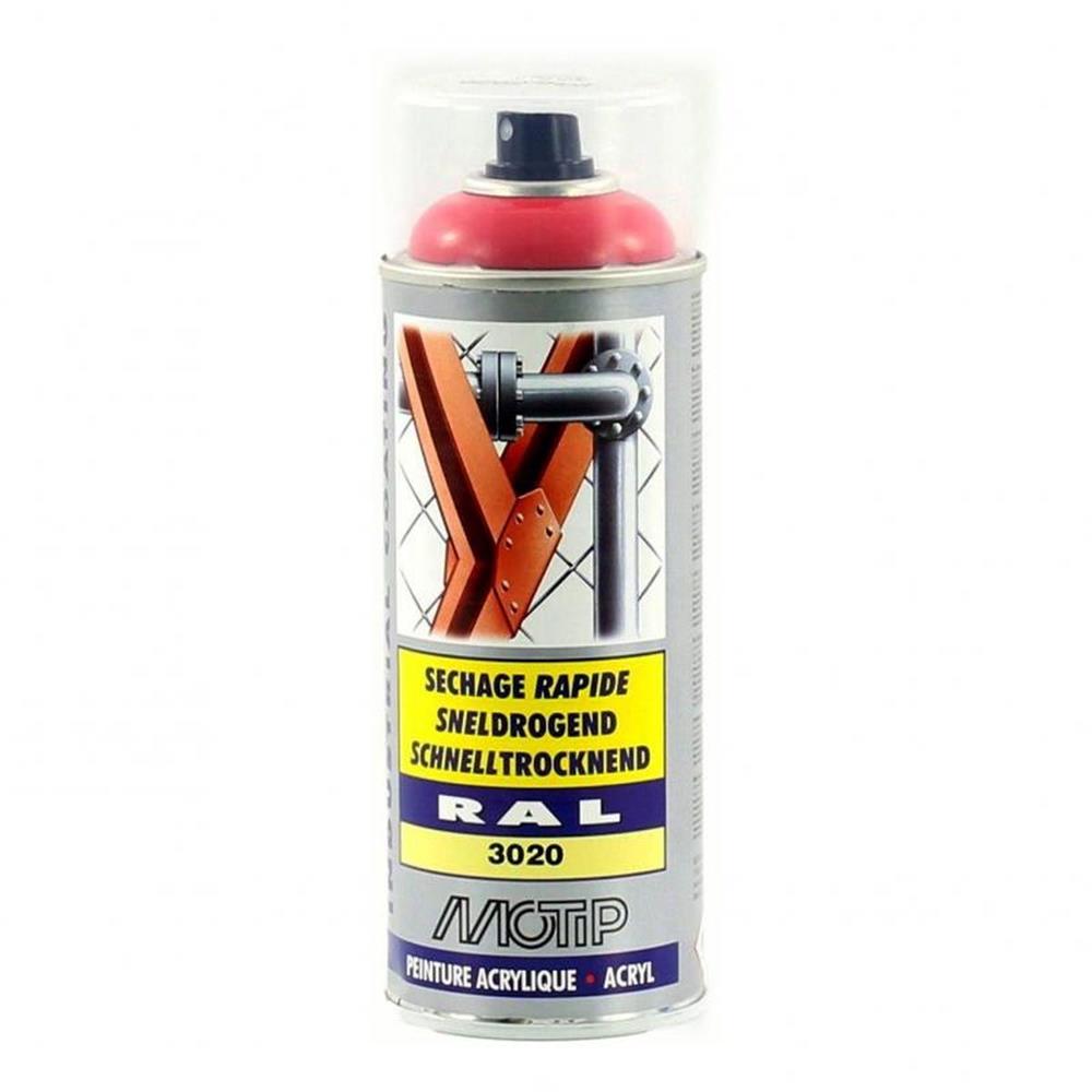 PEINTURE RAL ACRYL RAL3020 BRILLANT AEROSOL 400ML MOTIP