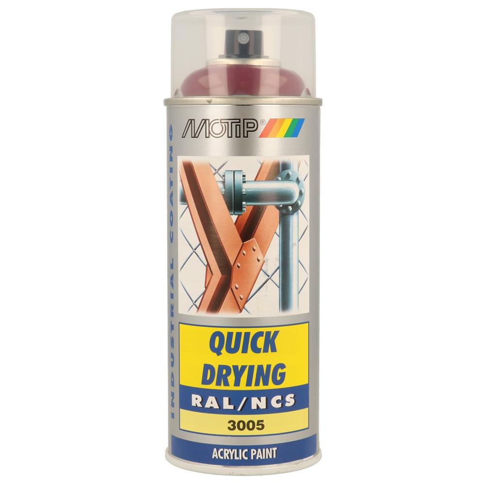 PEINTURE RAL ACRYL RAL3005 BRILLANT AEROSOL 400ML MOTIP