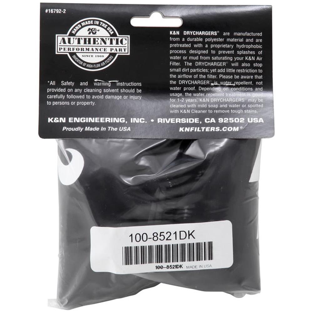 CHAUSSETTE DE RECHANGE POUR FILTRE A AIR K&N 100-8521 NOIR