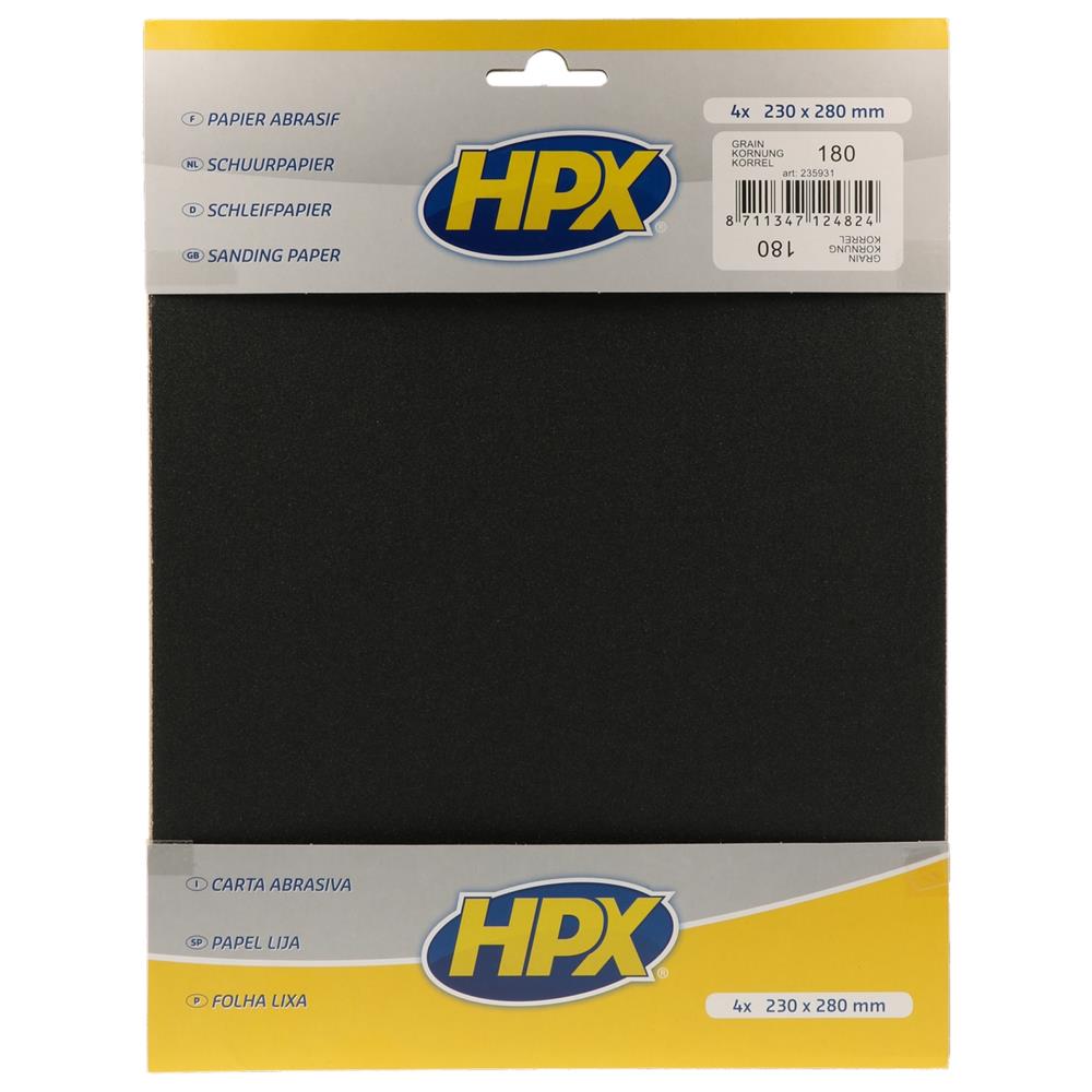 PAPIER ABRASIF P180 X 4 HPX
