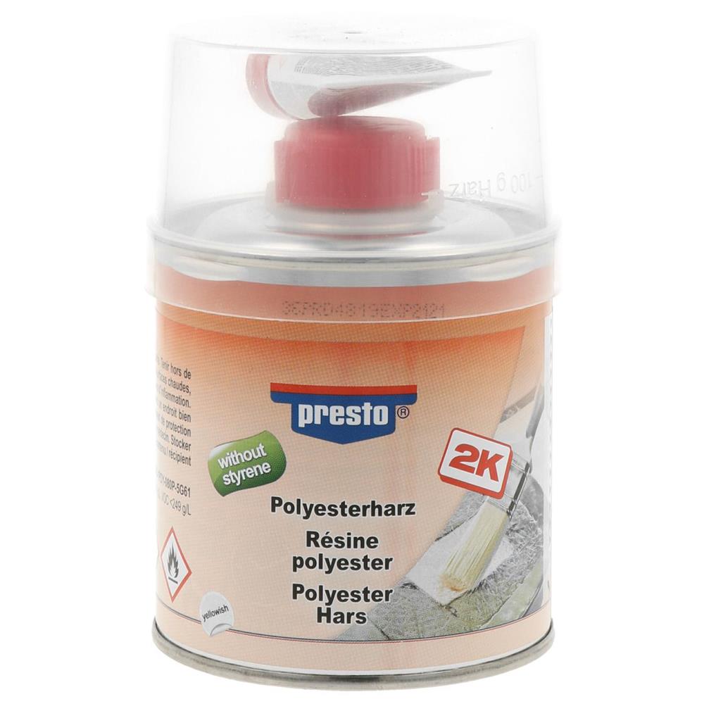 RESINE A BASE DE POLYESTER 2K SANS STYRENE PRESTO 250 G