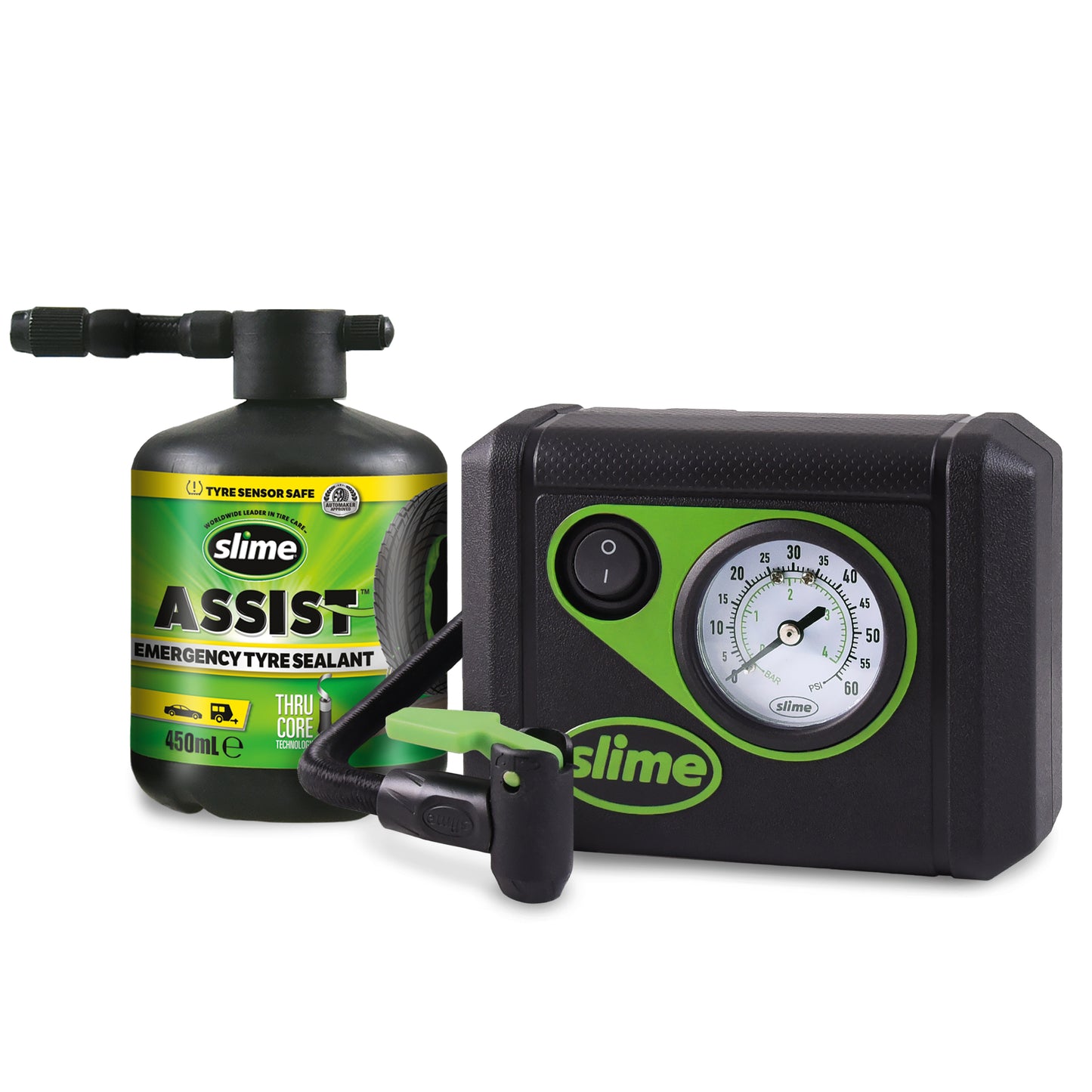 ANTI-CREVAISON SMART REPAIR PLUS COMPRESSEUR + BOUTEILLE 450ML SLIME