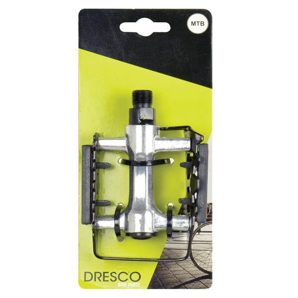 PEDALES DE VELO VTT METAL CHROME/NOIRES DRESCO