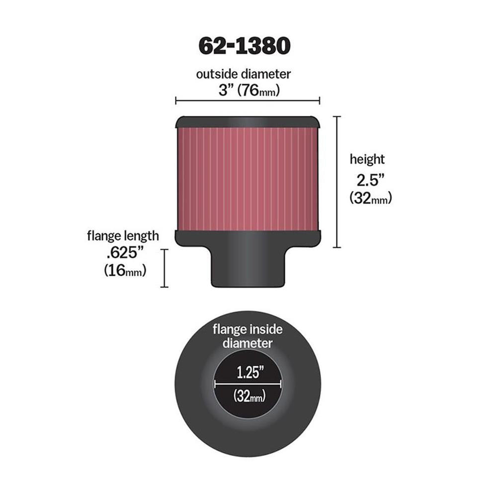FILTRE RENIFLARD K&N 62-1380