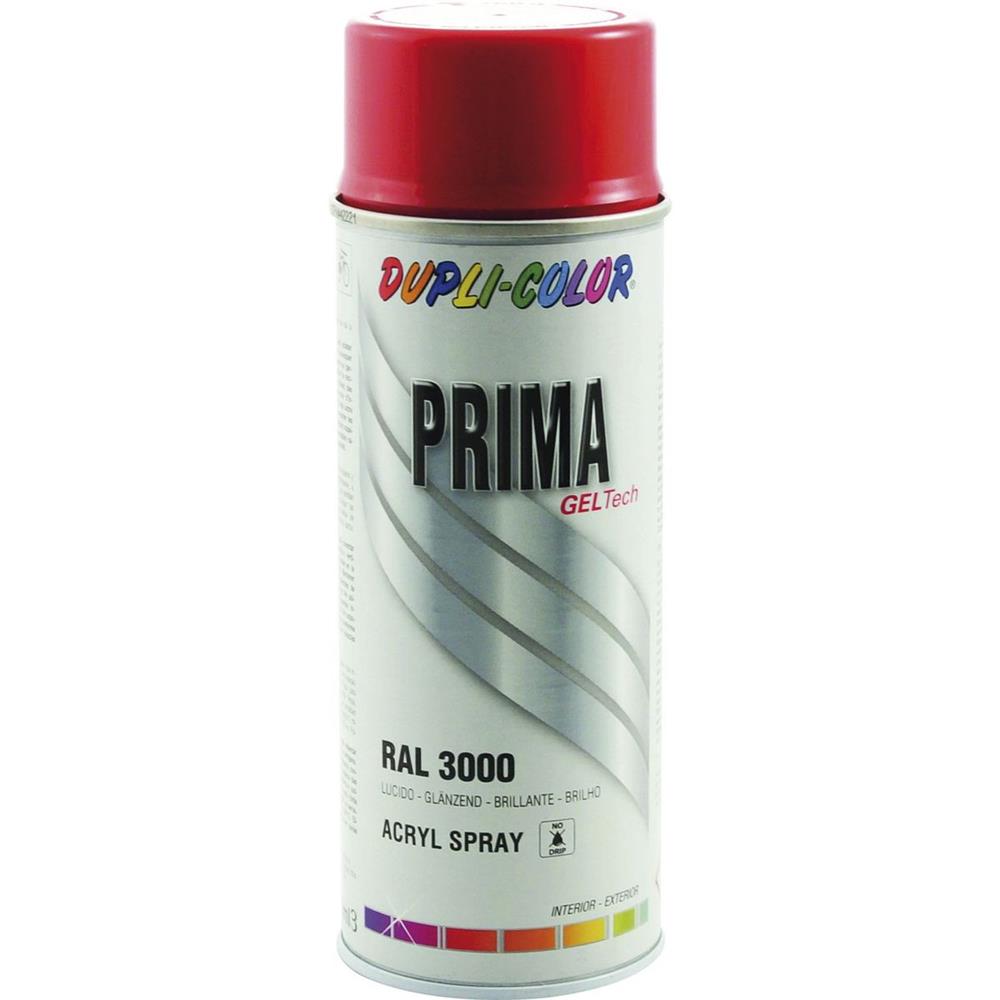 PEINTURE PRIMA RAL 3000 ROUGE FEU BRILLANT 400ML DUPLI COLOR