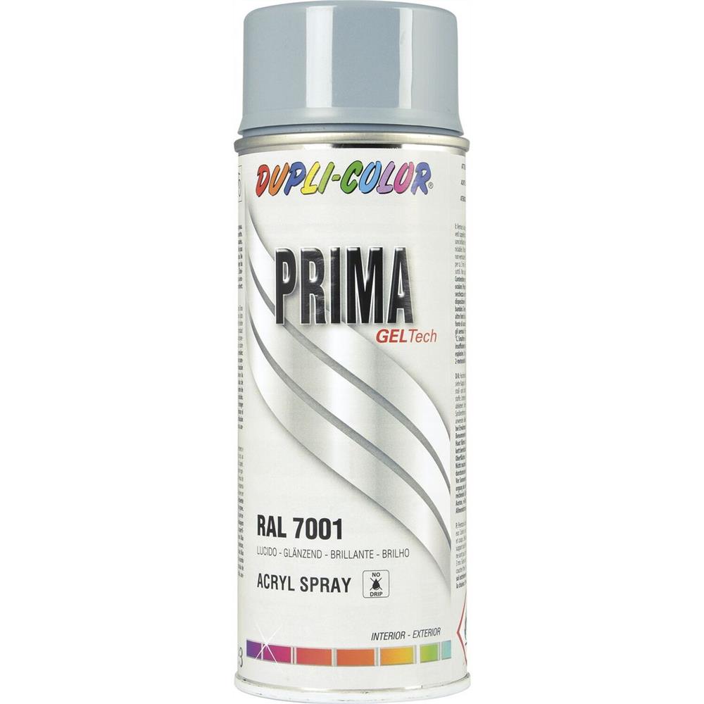 PEINTURE PRIMA RAL 7001 GRIS ARGENT BRILLANT 400ML DUPLI COLOR