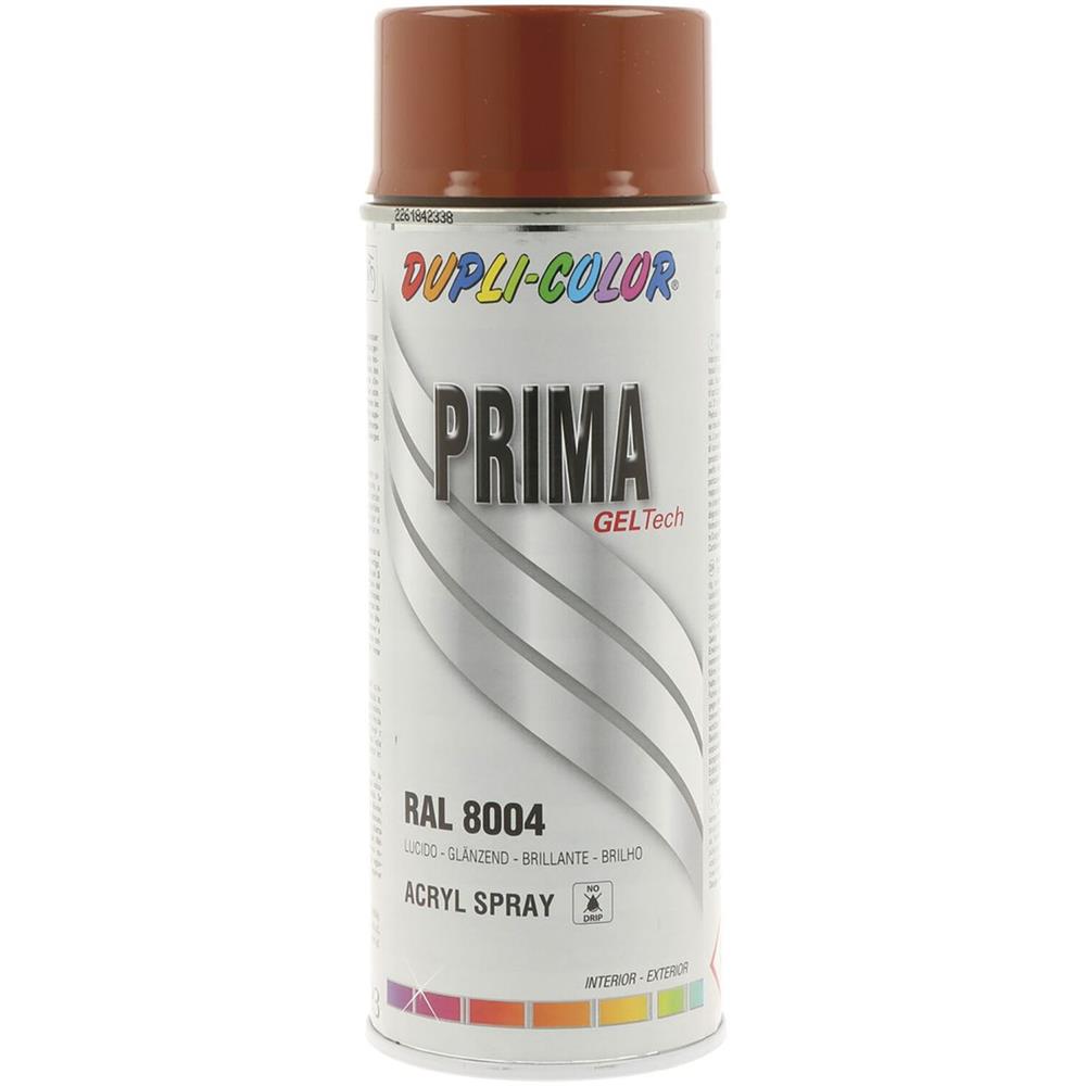 PEINTURE PRIMA RAL 8004 BRUN CUIVRE BRILLANT 400ML DUPLI COLOR