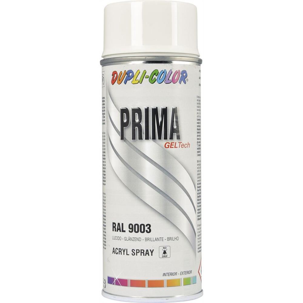 PEINTURE PRIMA RAL 9003 BLANC SIGNAL BRILLANT 400ML DUPLI COLOR