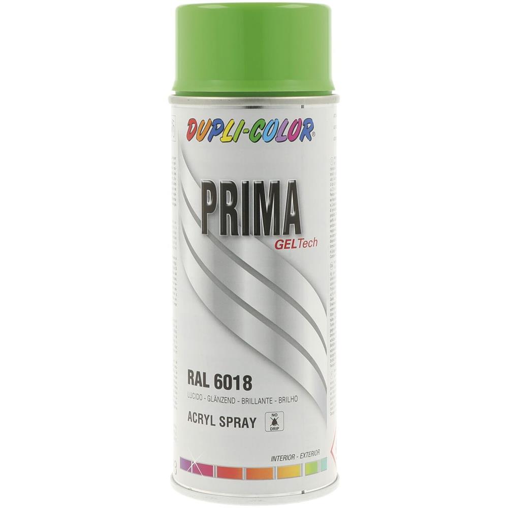 PEINTURE PRIMA RAL 6018 VERT JAUNE BRILLANT 400ML DUPLI COLOR