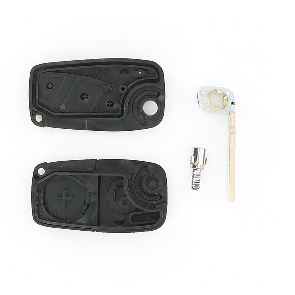 COQUE CLE ADAPTABLE POUR FIAT 3 BOUTONS LAME FRAISEE PILE DANS COQUE KEYSKAR
