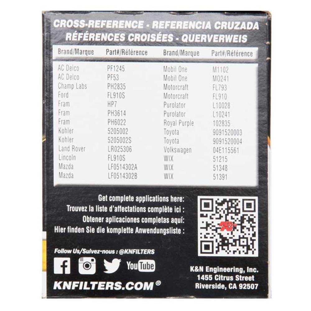FILTRE A HUILE DE REMPLACEMENT K&N HP-1002