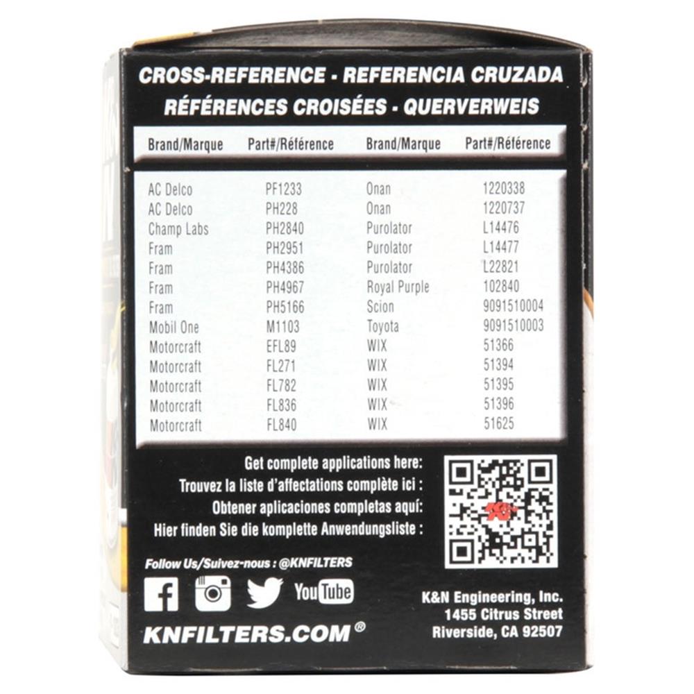 FILTRE A HUILE DE REMPLACEMENT K&N HP-1003