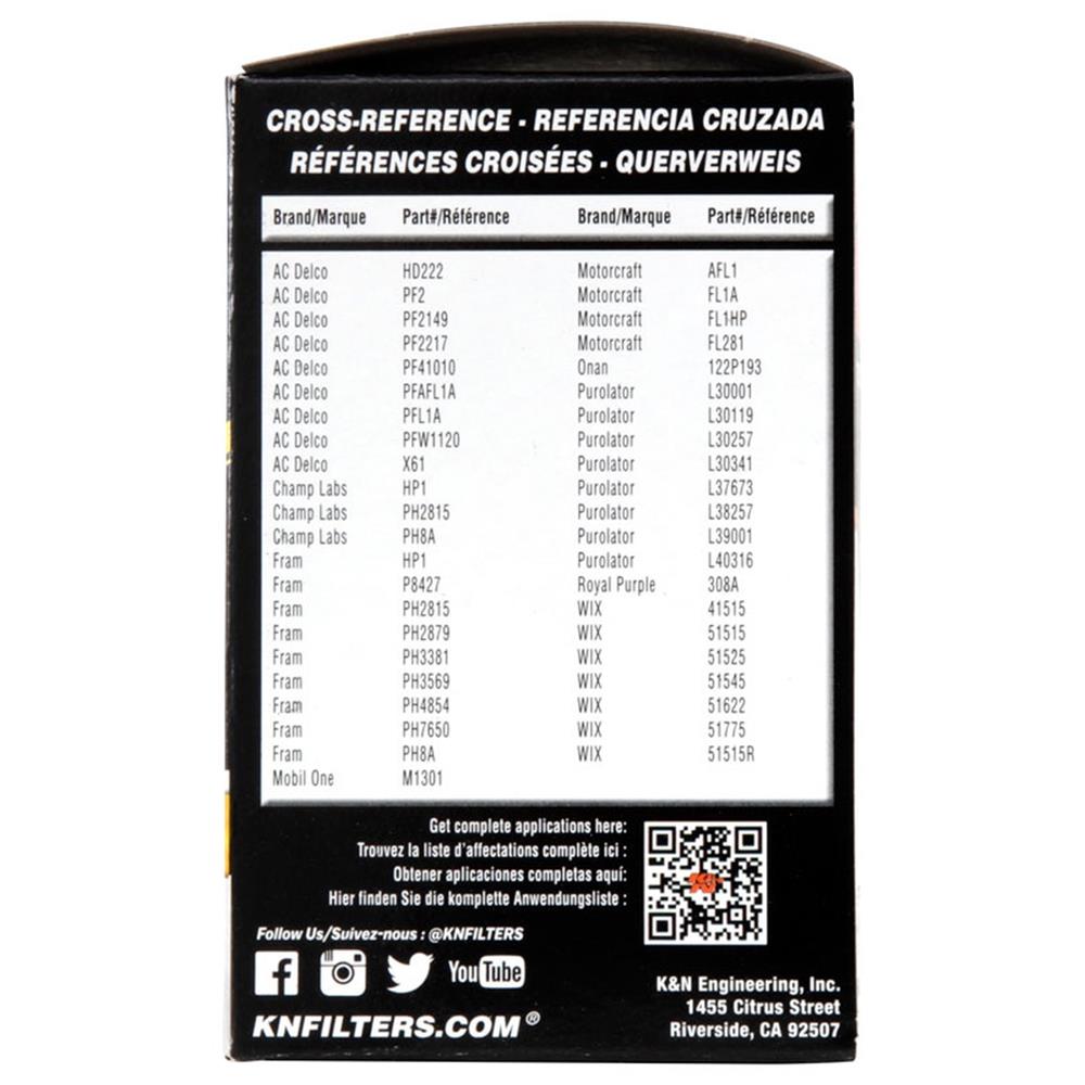 FILTRE A HUILE DE REMPLACEMENT K&N HP-3001