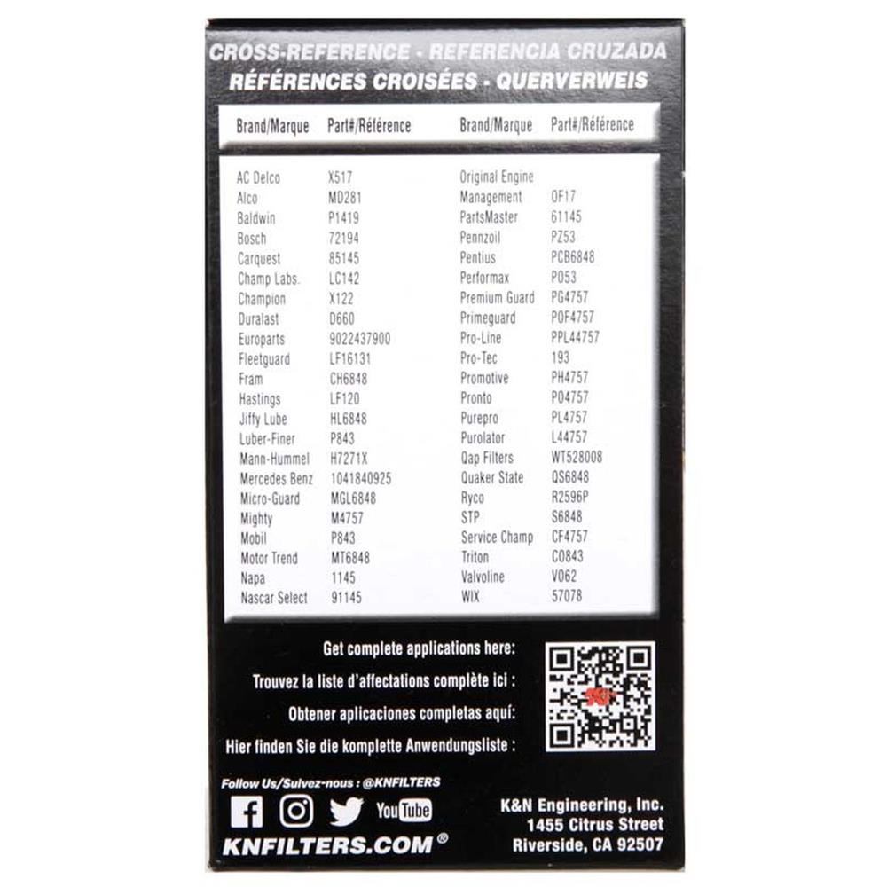 FILTRE A HUILE DE REMPLACEMENT K&N HP-7004