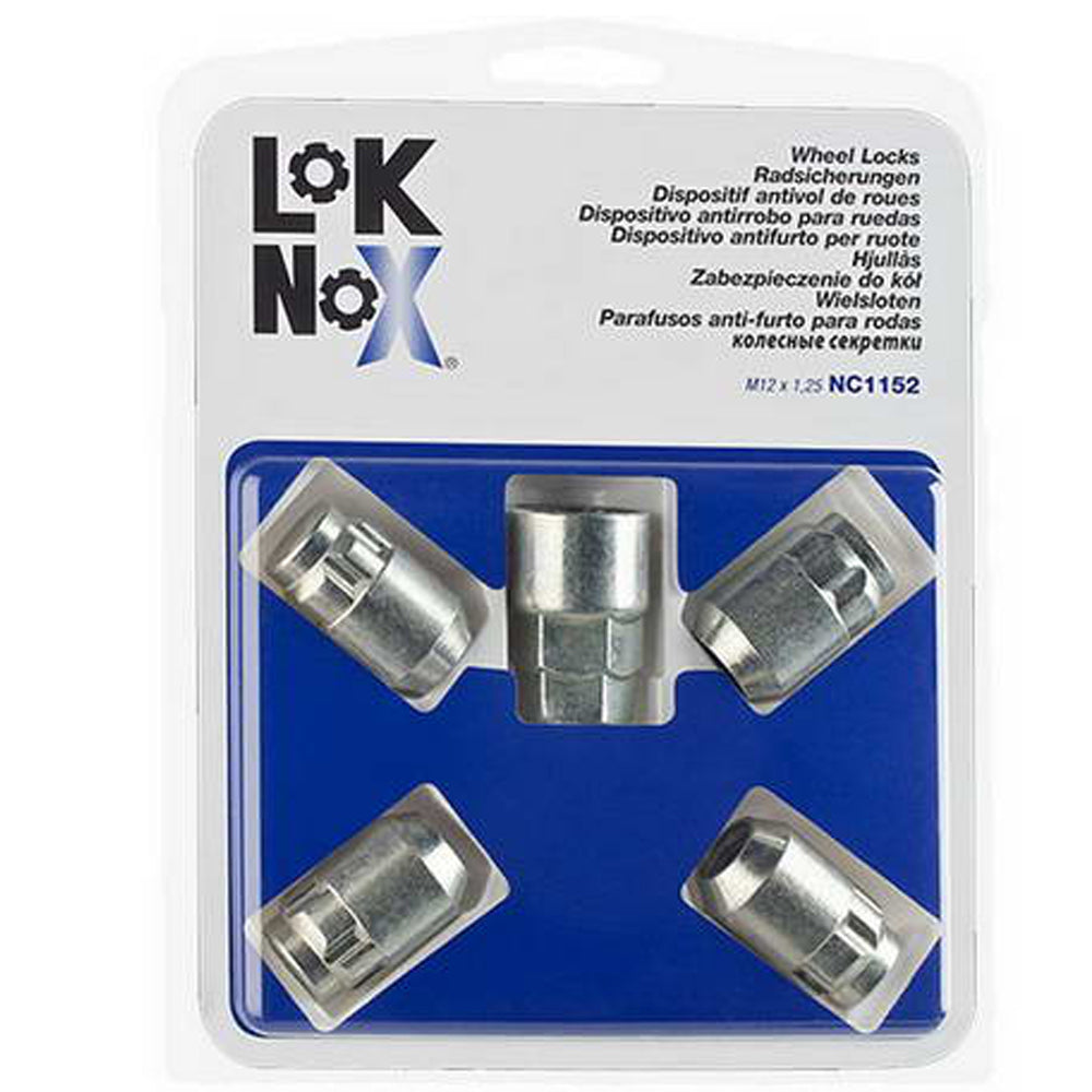 4 ECROUS ANTIVOL LOKNOX M12X1.25/ 60°/ LONG. 32.5MM/ Ø19/21MM