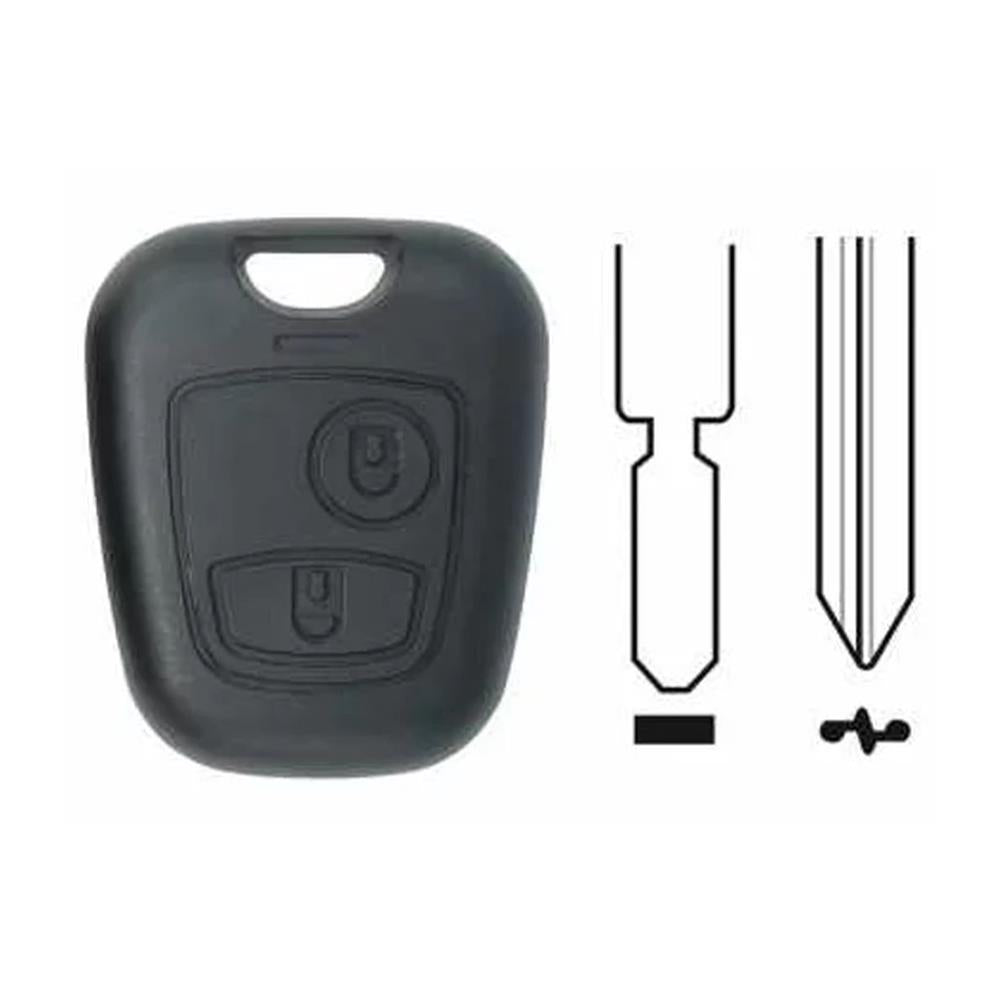 COQUE CLE ADAPTABLE POUR PEUGEOT 2 BOUTONS CLE CROIX KEYSKAR