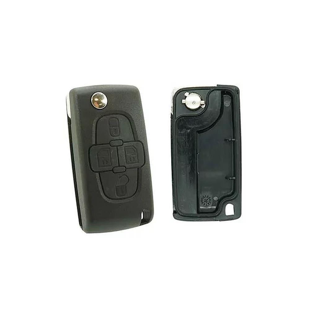 COQUE CLE ADAPTABLE POUR PSA 4 BOUTONS LAME FRAISEE PILE SUR CIRCUIT KEYSKAR