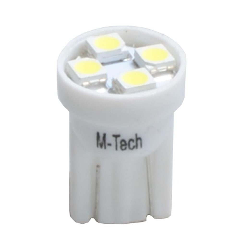 AMPOULES LED X 2 T10 W5W 4LED SMD3528 BLANC 12V 0,50W