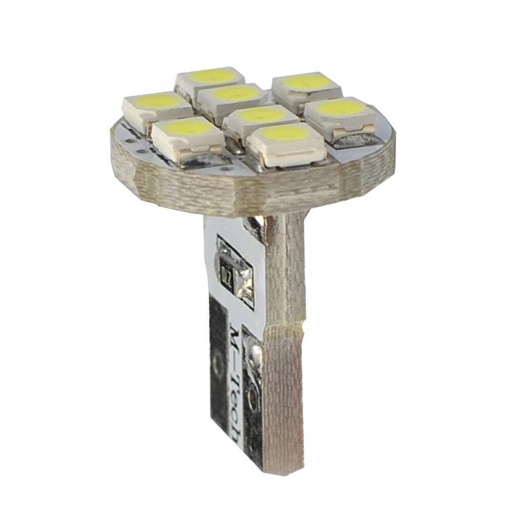 AMPOULES LED X 2 T10 W5W 8LED SMD3528 BLANC 12V 0,60W