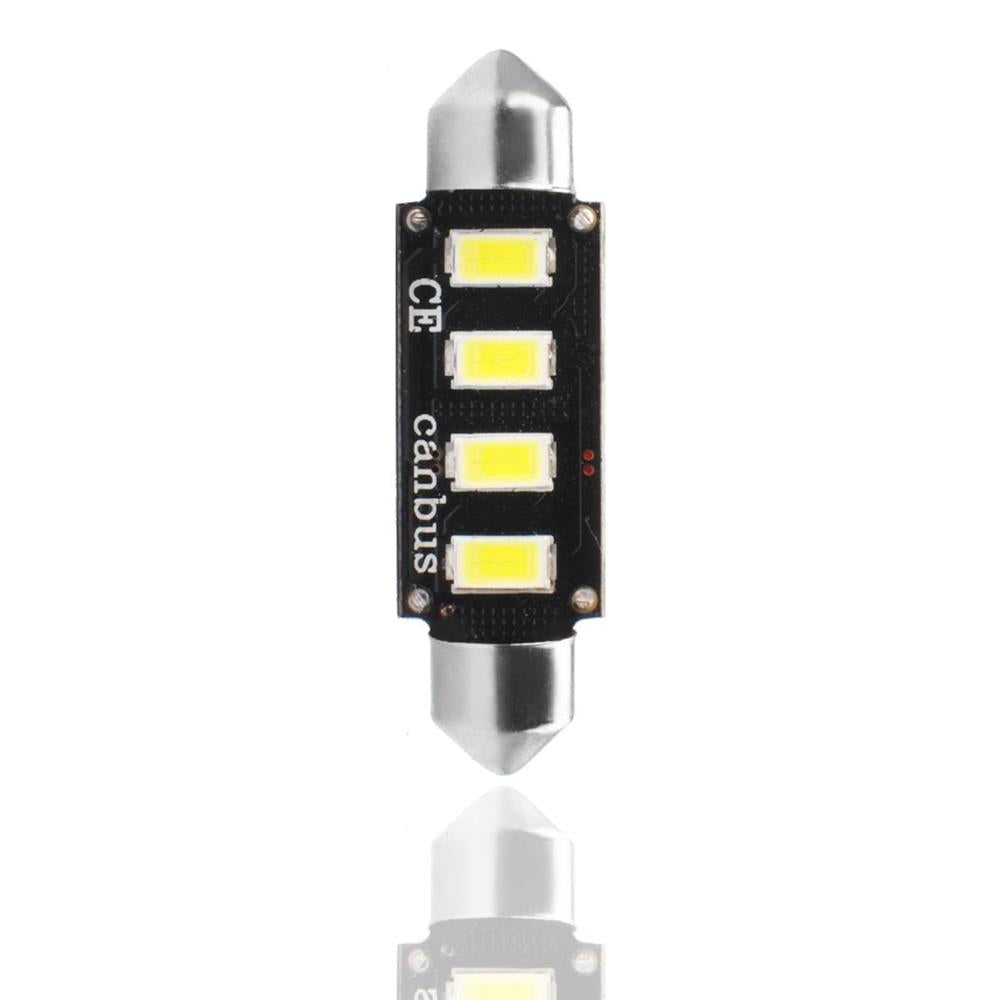 AMPOULES LED X 2 C5W 41MM 4LED SMD5730 42MM CANBUS BLANC 12V 2,3W