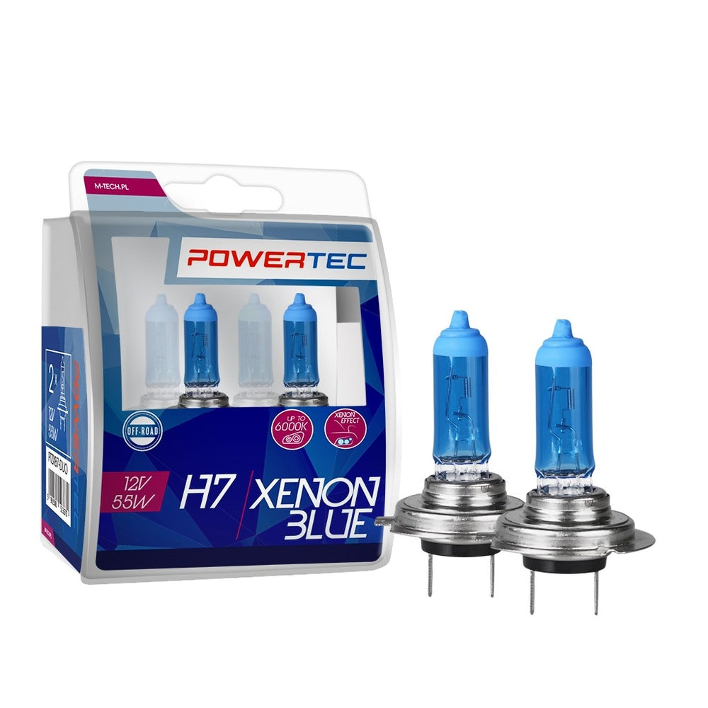 AMPOULES HALOGENES H7 PX26D 12V 55W XENON BLUE (BLISTER) X2 MTECH