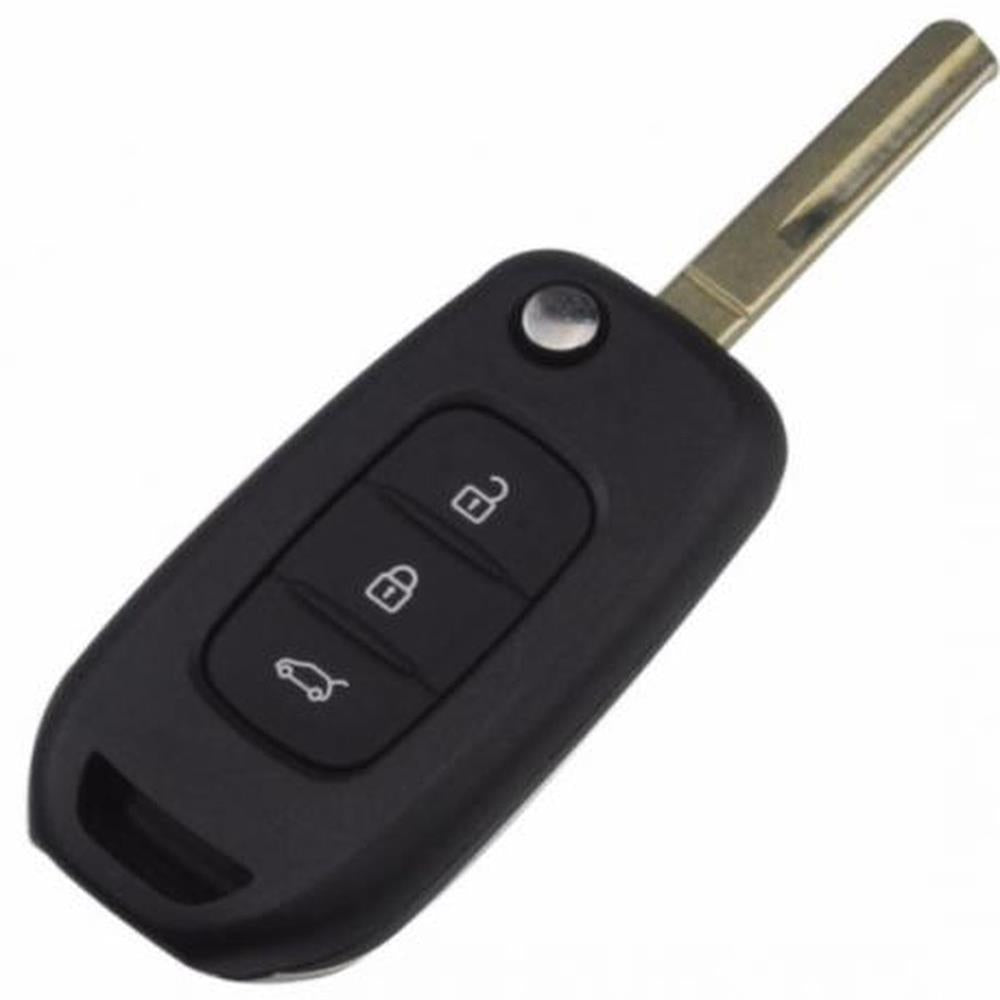 COQUE CLE ADAPTABLE POUR RENAULT 3 BOUTON LAME RETRACTABLE CRANTEE KEYSKAR