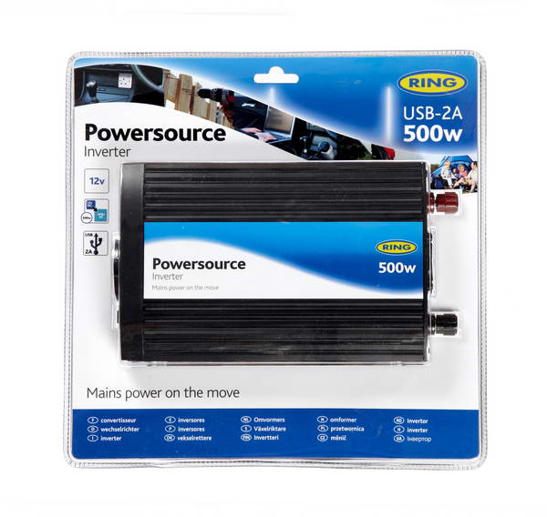 CONVERTISSEUR 12/230V 500 WATTS + USB 2A RING