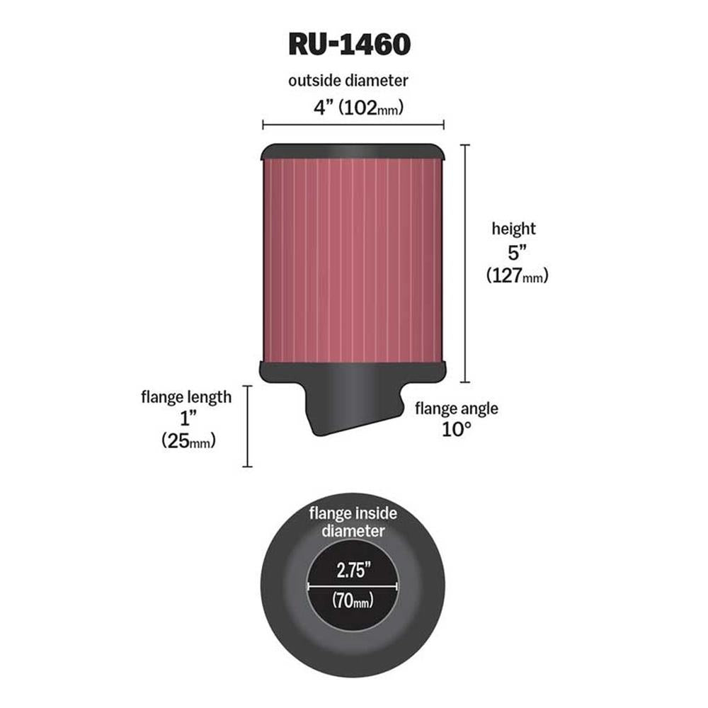FILTRE A AIR UNIVERSEL K&N RU-1460