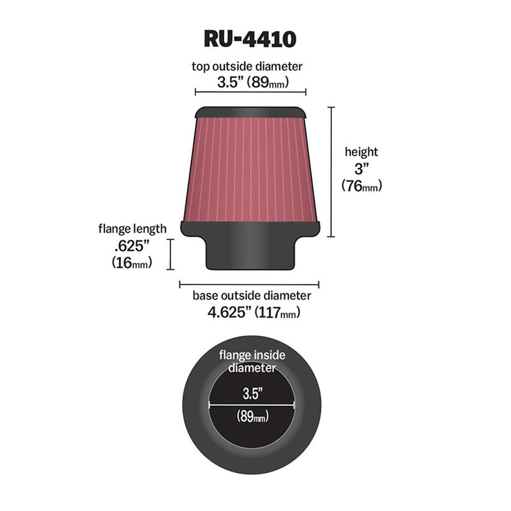 FILTRE A AIR UNIVERSEL K&N RU-4410