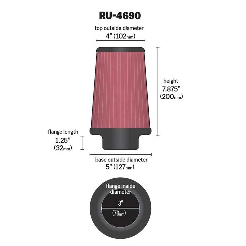 FILTRE A AIR UNIVERSEL K&N RU-4690