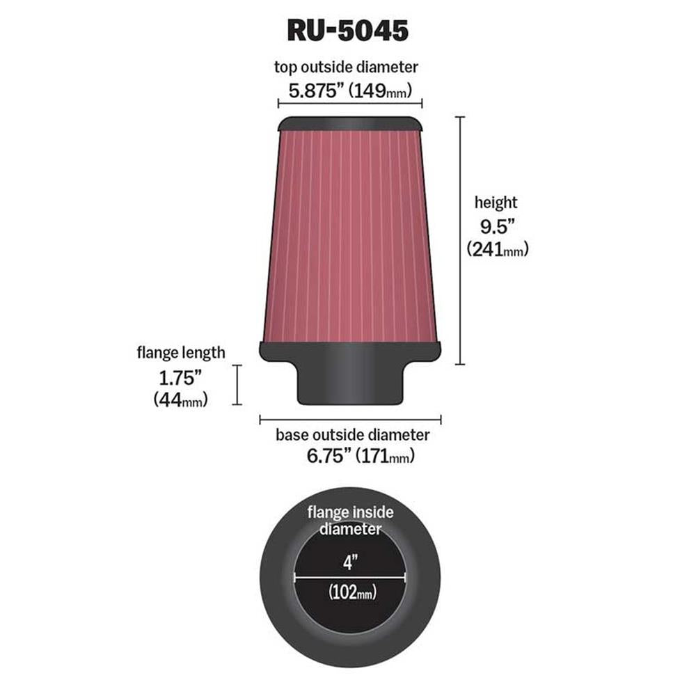 FILTRE A AIR UNIVERSEL K&N RU-5045