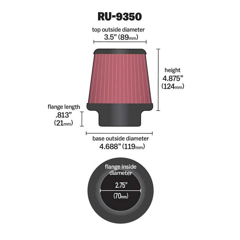 FILTRE A AIR UNIVERSEL K&N RU-9350