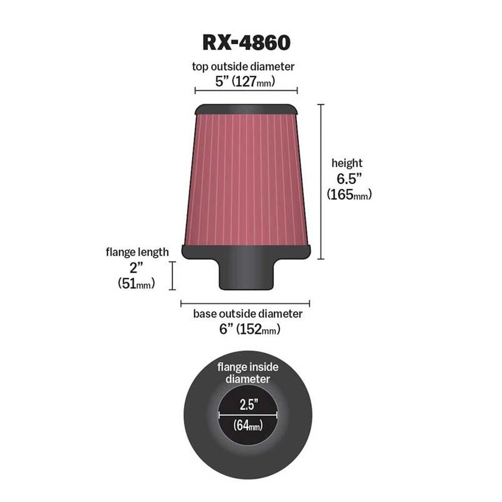 FILTRE A AIR UNIVERSEL K&N RX-4860